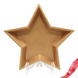 Маленькое фото 1: Поднос Звездочка (дерево), 32,5х32,5см, золотой
