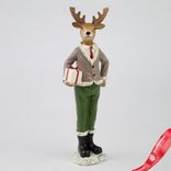 Маленькое фото 2: Сувенир Олень мальчик/девочка (полирезин), H21x7,5x5см, в асс., коричневый