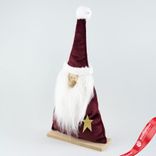 Маленькое фото 2: Сувенир Санта (дерево), 17х37см, красный/4
