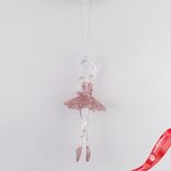 Маленькое фото 1: Украшение подвесное Балерина (пластик), 17х7см, прозрачный/розовый