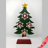 Маленькое фото 1: Украшение подвесное Санта/Снеговик (дерево), Н11,5х11см, в асс., красный/белый