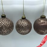 Маленькое фото 1: Украшение подвесное Шар (стекло), D8см, бронзовый, вид 2