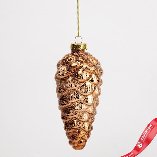 Украшение подвесное Шишка (стекло), Н12,5х6х6см, светло-коричневый