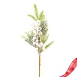 Маленькое фото 1: Ветка еловая с ягодами заснеженная, 61см, зеленый/белый
