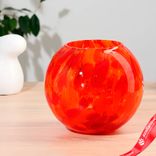 Маленькое фото 2: Ваза «Шар», из красного стекла (без декора), h=16*18 см, d=10 см