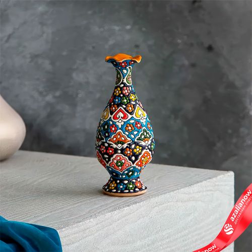 Ваза настольная «Персия», керамика, микс, Иран, 19,5х8
