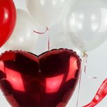 Маленькое фото 3: Композиция из 6 шаров с гелием «Сердце»