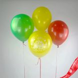 Маленькое фото 1: Композиция из 4 шаров с гелием «1 Сентября. Здравствуй школа», 30 см