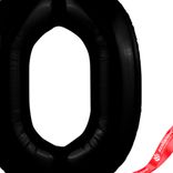 Маленькое фото 3: Шар с гелием «Цифра - 0 Slim», 102 см., черный блеск