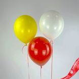 Маленькое фото 1: Композиция из 3 шаров с гелием, 30 см, желтый, белый, красный