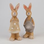 Маленькое фото 1: Сувенир Комплект Кролик полирезин 2 шт, H18x6,3x5,7см, коричневый