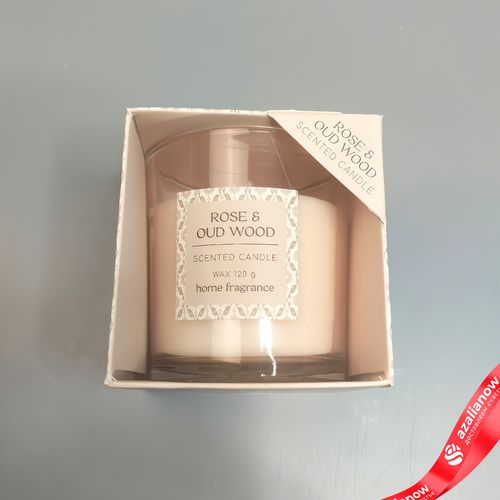 Свеча в стакане «Rose Oud Wood» ароматическая (стекло), H7,5хD7см