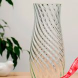 Маленькое фото 2: Ваза С-64 риф., h 260 мм., из прозрачного стекла (без декора)