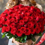 Маленькое фото 1: Букет из 51 красной розы «Майбах»