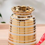 Маленькое фото 3: Ваза керамика «Альба», 11х20 см, d-6,5 см, бело-золотой