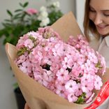 Маленькое фото 2: Букет из 15 розовых флоксов в крафте