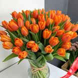 Маленькое фото 1: Букет из 45 оранжевых тюльпанов, Россия