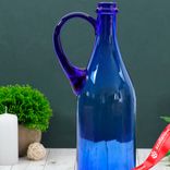Маленькое фото 2: Бутыль «Литр Руч. 1л.», d(дна)=9 см, h=32 см, из синего стекла (без декора)