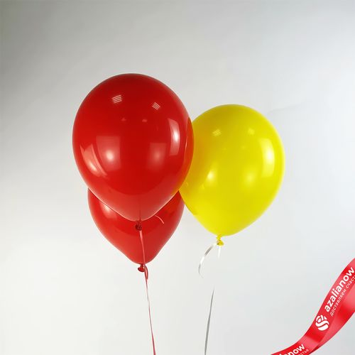 Композиция из 3 шаров с гелием, 30 см, красный, желтый