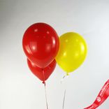 Маленькое фото 1: Композиция из 3 шаров с гелием, 30 см, красный, желтый