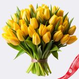 Маленькое фото 1: Букет из 30 желтых тюльпанов, Россия