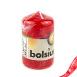 Маленькое фото 1: Свеча «Столбик», 19 часов, H 8 см x D 5 см, красный