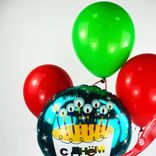Маленькое фото 2: Композиция из 4 шаров с гелием «С Днем Рождения (торт со свечками)», вар. 4