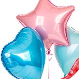 Маленькое фото 2: Композиция из 3 шаров с гелием, 1 розовая звезда и 2 сердца