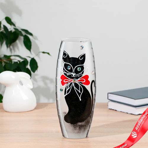 Ваза стекло «Кошка» 3, d-7,5 см, 10х26 см, v=1,7 л