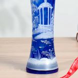 Маленькое фото 5: Ваза «Коралл», дерево, синяя (ручная роспись), 38 см