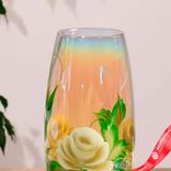 Маленькое фото 3: Ваза FLORA «Белая роза» (дымка), d-8 см, 11,5х26 см