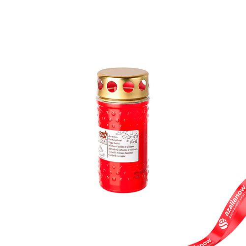 Свеча парафиновая с крышкой, 24 часа, H 11 см x D 5 см, красный