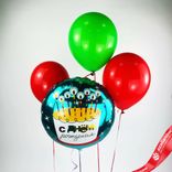 Маленькое фото 1: Композиция из 4 шаров с гелием «С Днем Рождения (торт со свечками)», вар. 4