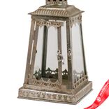 Маленькое фото 4: Фонарь серебряный (металл/стекло), 15,5х15,5хH32см