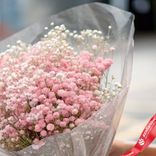 Маленькое фото 3: Букет из 7 розовых гипсофил в пленке