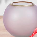 Маленькое фото 5: Ваза «Фиолет», с золотой полоской, d=9,5 см, h=15,5х18 см, матовая