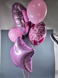 Фото флориста 1: Композиция из 5 шаров с гелием «С Днем Рождения (симфония роз)», вар. 3