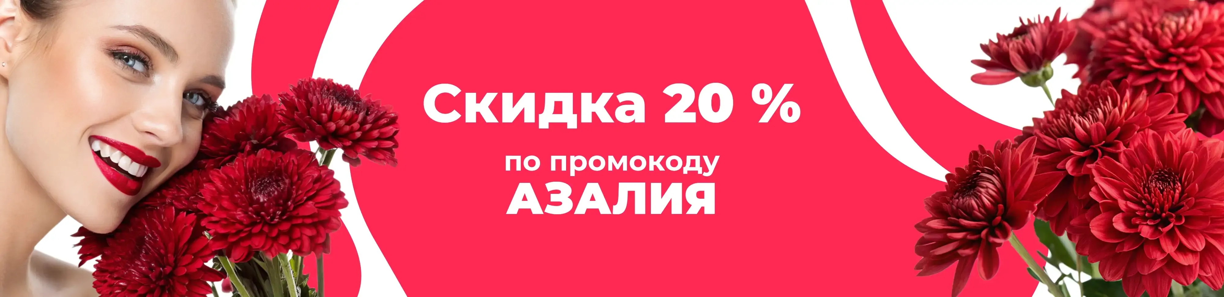 Баннер для рубрики: Красные хризантемы