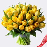 Маленькое фото 1: Букет из 60 пионовидных желтых тюльпанов, Голландия