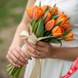 Маленькое фото 1: 15 оранжевых тюльпанов, Россия
