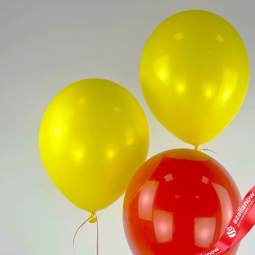 Фото 2: Композиция из 3 шаров с гелием, 30 см, желтый, красный