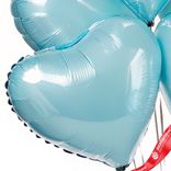 Маленькое фото 5: Шары с гелием «Сердце», нежно-голубой, 7 шт, 48 см