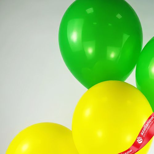 Фото 4: Композиция из 4 шаров с гелием, 30 см, желтый, зеленый
