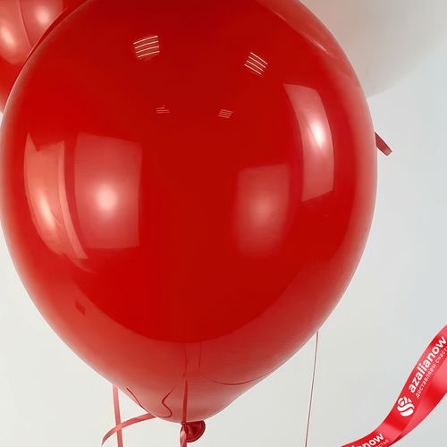 Фото 5: Композиция из 3 шаров с гелием, 30 см, красный, белый
