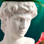 Маленькое фото 3: Горшок (Кашпо) — ваза «Голова Давида», белое, 22х16х14 см