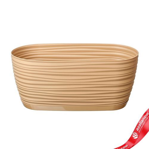 Цветочный горшок с поддоном «Sahara» (пластик), 26,7x12,6хН11,8см, 2,65л, кофейный