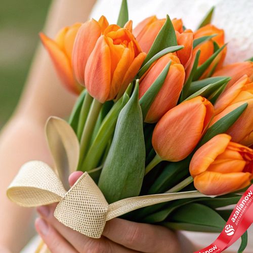Фото 3: 15 оранжевых тюльпанов, Россия