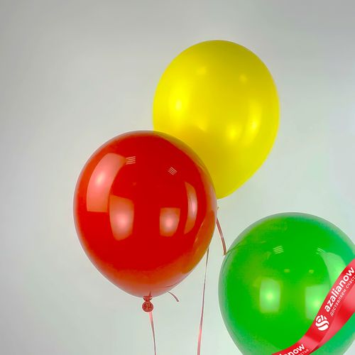 Фото 2: Композиция из 3 шаров с гелием, 30 см, красный, желтый, зеленый