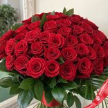 Маленькое фото 3: Букет из 101 красной розы высшего сорта, 50 см, Россия