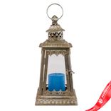 Маленькое фото 3: Фонарь серебряный (металл/стекло), 15,5х15,5хH32см